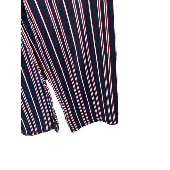 Suzanne Betro Weekend Blue Red White Stripe Tie Belt Pants 1X New NWT Flowy Wide - Picture 5 of 9
